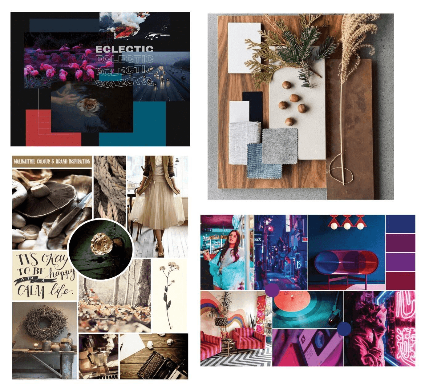 Moodboards and design reference screenshots collected as visual knowledge