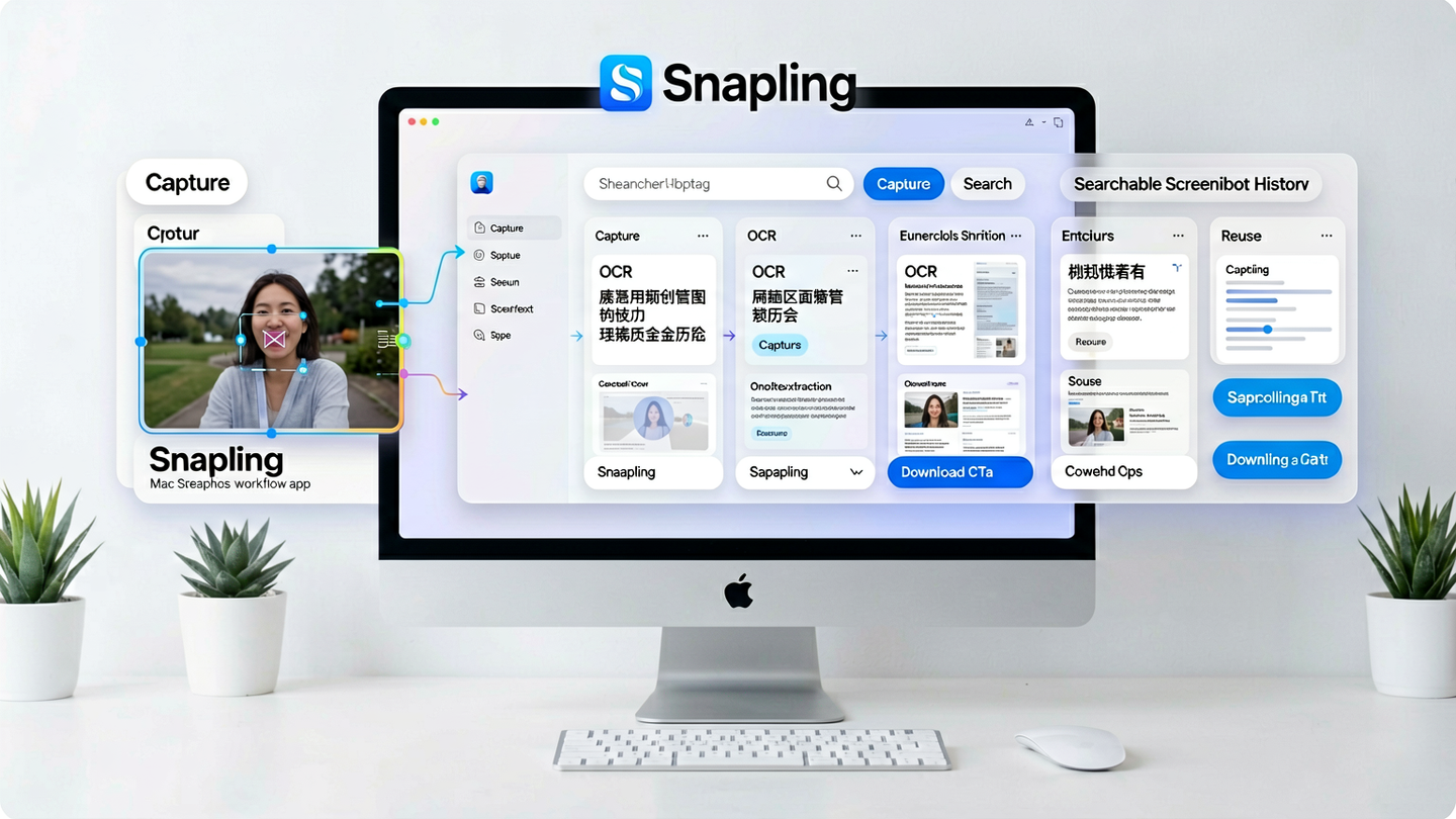 Mac screenshot workflow with OCR and searchable history