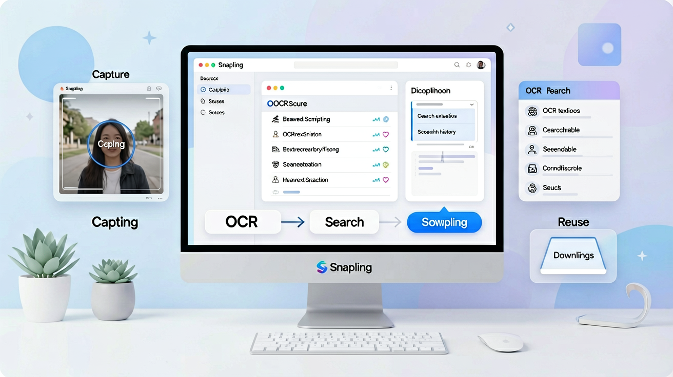 Mac screenshot workflow with OCR and searchable history